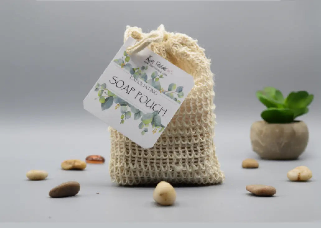 Soap Saver Bag | Exfoliator Soap Saver Pouch for Large Soap Bars or Leftover Soap Bits | A Drawstring Soap Saver Show